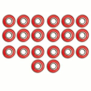 20 unidades 608RS Rodamientos de bolas 8 x 22 x 7 mm Rodamientos de bolas de acero al carbono en miniatura Rodamientos de rodillos doble blindado para monopatín, patines en línea, patines, bicicletas