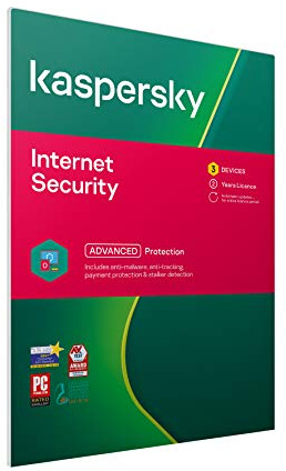 Kaspersky Internet Security 2021 | 3 Devices | 2 Years | Antivirus and Secure VPN Included | PC/Mac/Android | UK Activation Code by Post
