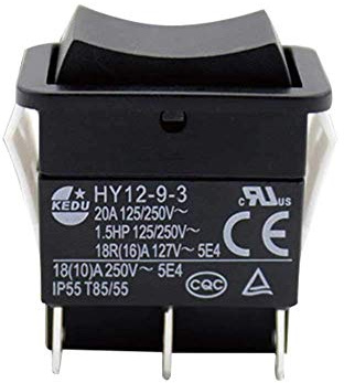 Gshhd0 Industrial Interruptor Oscilante, HY12-9-3 On Off Eléctrico Arc Polo Único ABS Duradero Pequeño Seguro Barco Pulsador