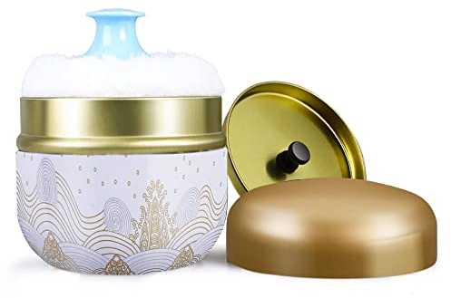 Sibba Puderetui mit Puderquaste für Körperpuder Leerbehälter Staubpulver Box Baby After Bath Powder Puff Kit Make-up Puder Spenderhülle (gelb)