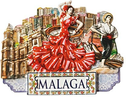 Calamita da frigorifero 3D Malaga in Spagna, souvenir regalo, resina fatta a mano Malaga frigorifero magnete per casa e cucina decorazione collezione