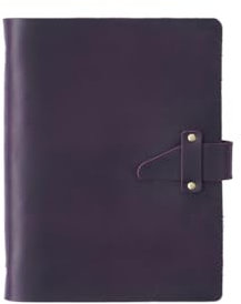 KISSKI·H Olvido Personalisierbares A7-Leder-Notizbuch, nachfüllbar, kleines 6-Ring-Reisetagebuch, graviertes Schreibnotizbuch, Geschenke für Damen/Herren, personalisierbar, Violett