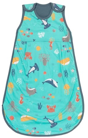 schlummersack Baby Schlafsack Neugeboren Sommer 1.0 Tog 56 cm dünn Meerestiere | Baby Sommerschlafsack dünn |Sommer Schlafsack Baby 1 Tog | Newborn Schlafsack Baby Frühling Sommer Reißverschluss