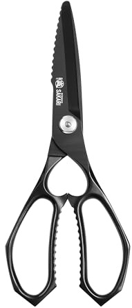 MITSUMOTO SAKARI 8 Inch Kitchen Scissors & Poultry Shears, Heavy Duty Titanium Plated, Detachable for Meat, Chicken, Fish, Bones