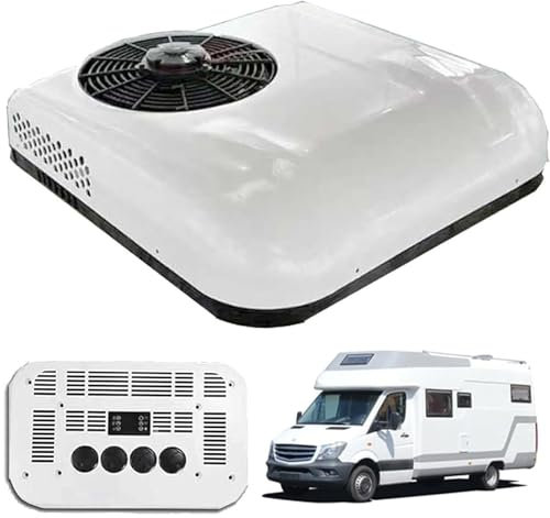 Climatiseur De Toit Pour Camping-Car - Climatisation De Stationnement 12v/24v, Machine De Climatisation Tout Pour Mini-Fourgonnettes, Climatiseur De Camping-Car Pour VéHicule Bus Et Camion,White24V