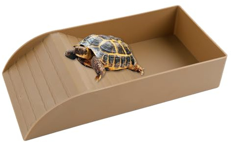 QINGYIWL Cuenco de Agua para Tortugas, Bebedero para Tortugas de Tierra con Rampa y Plataforma para Tomar el Sol, Piscina de Baño para Reptiles, Lagartos, Anfibios