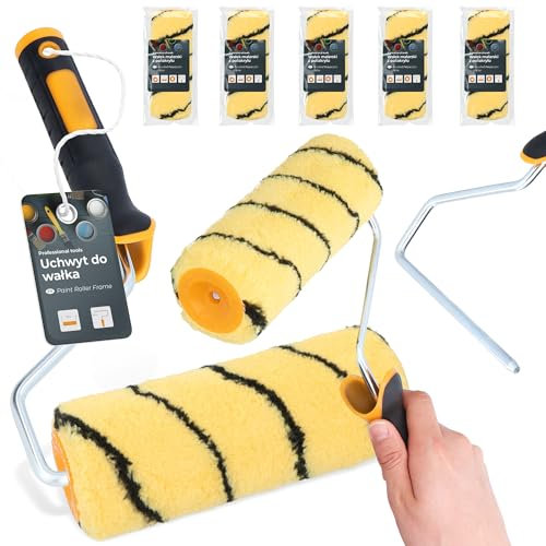 5x Rodillo Pintura 18 cm Recambio Laca Fachadas Pared Soporte Herramientas Pintor Trabajo Renovación Gran Absorción Deslizamiento Suave Acabado Profesional