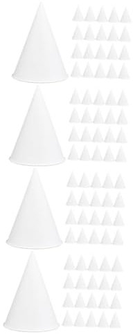 VALICLUD 4 Set Bicchiere Di Carta A Cono Freddo Coppa Di Gelato Bicchieri Di Carta Cono Di Neve Crema Bere Tazze Tazza Da Dessert Portatile Coppa Gelato Bianca 200 Pezzi*4