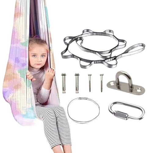 Sensorisk Gunga För Barn | Hängbar Hammock Gunga Stol,Anti-Slitt Takfäste Yoga Pod Sittyta För Barn Tonåringar Familj