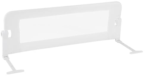 FANTASK Bettschutzgitter klappbar mit Verstellbarer Gurte, Bettgitter Bettschutzgitter, EIN-klick-Faltung, Rausfallschutz Bett 180° faltbar für Elternbett, Boxspringbett & Kinderbett (Weiß)