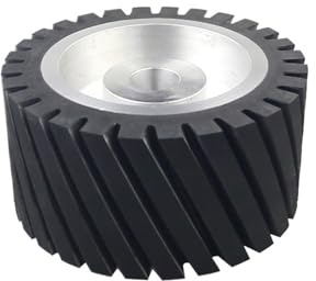 Juego de ruedas de contacto de goma dentada de 150 x 75 mm for lijadora de banda y pulidora.(ID 25mm)