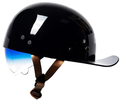 Mezzo Casco Moto Vintage Tedesco Caschi A Faccia Aperta Retrò Omologato DOTECE Cappellino Baseball Caschi Jet E Demi-Jet Con Visiera Donna Uomo Adulto Casco A Scodella I,M:57-58CM