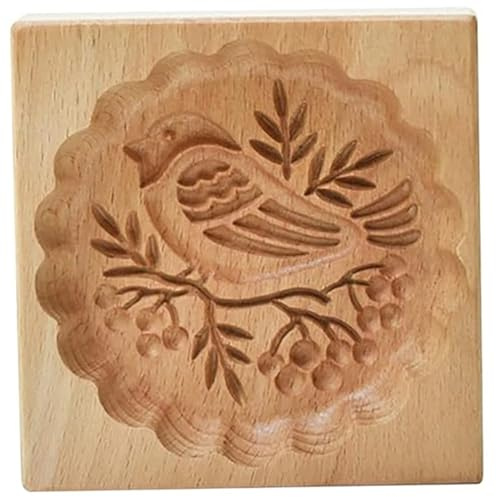 Wooden Butter Mold, Wooden Cookie Molds, 3D Carved Shortbread Mold, 3.9 Inch Non Stick Cookie Stamps, Reusable Molds for Baking Cookies Biscuit, Shortbread