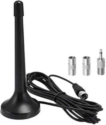 DAB+ UKW Radioantenne Digitale Teleskopantenne für den Innenbereich mit Magnetfuß 3 m Verlängerungskabel, für Stereoanlage, Radioantenne für Stereoanlage, Heimkino und AV Receiver