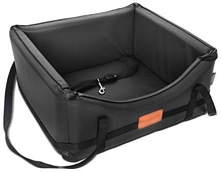 Mayaadi-Home Hundeautositz Kunstleder Hundesitz Hundebett Autokörbchen Autositz Hundesitz Hundedecke Hundekorb Transportbox Pako Schwarz XL (75 x 65 cm)
