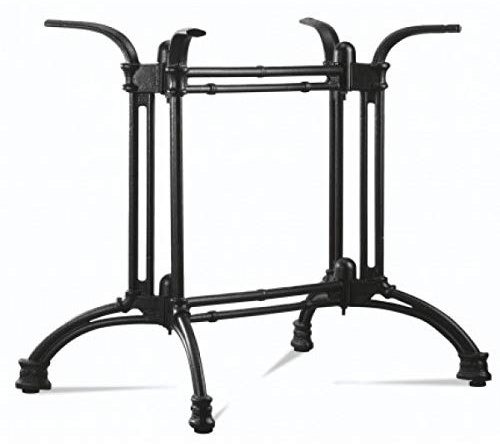 Dublino Bistro-Tischgestell mit französischem Flair in Schwarz | Premium | PJ7021 | Gusseisen | Esstisch | H 73 cm | 25 kg | Standfläche 80x48 cm | max. Tischplattengröße 140x80 cm
