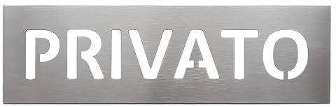 GUIZZO Creart - Targa Personalizzata Acciaio Inox per Locali Pubblici, Targhetta Personalizzata Privato, Targhetta Porta Ingresso Locale Pubblico, Ristorazione e Altri Settori, Made in Italy, 20x6H cm