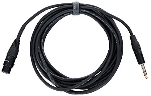 Pronomic JSXF-5 Audiokabel Patchkabel - symmetrisches Adapterkabel - XLR female auf 6,3mm Stereo-Klinke - Länge 5 m - für Mischpult, PA und Effektgeräte - schwarz