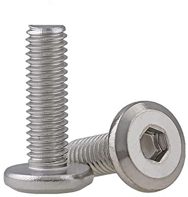 10 viti a testa svasata piana con cava esagonale, in acciaio inox, accessori di fissaggio (M8 x 35 mm)