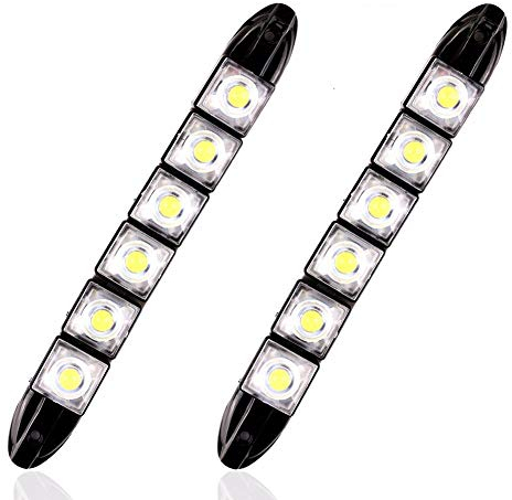 HEHEMM 6 LED flexibles 12 V pour voiture, camion, feux de circulation diurne, feux de brouillard, feux de circulation diurnes étanches