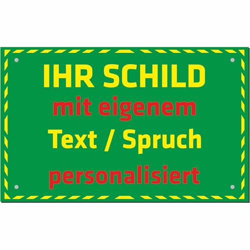 INDIGOS UG - Schilder selbst gestalten - grün - Aluverbundplatte 12 Größen - 30x20-200x100cm - Schild personalisiert mit Text - Schrift - für Garage, Hotel, Parkplatz, Schule, Carport, Firma