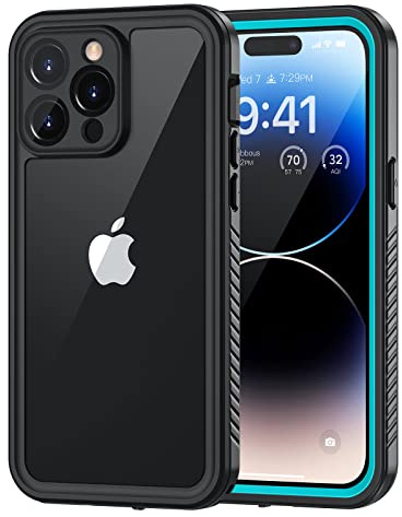 Lanhiem Cover Per iPhone 14 Pro Impermeabile, IP68 Certificato Custodia Subacquea per iPhone 14 Pro (6.1) Waterproof Antiurto Antipolvere con 360 Gradi Militare Protezione/Copri Fotocamera, Blu