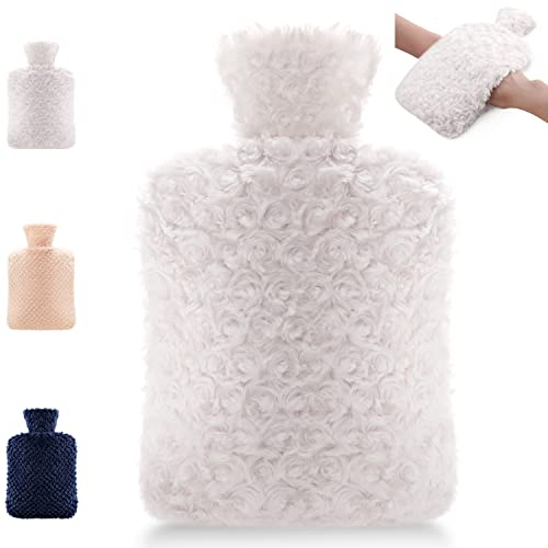 Journy bouillotte,bouillotte eau chaude 2 L,bouillote chauffant,Housse Premium Douce et Molletonnée,bouillotte thermique adulte et enfant,bouillottes-Apricot Plush