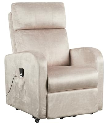 POLTRONE ITALIA Pam 2 Motoren Abnehmbar relaxsessel mit aufstehhilfe Medizinisches Gerät 2 Räder Flauschige Waschbar fernsehsessel elektrisch relaxsessel mit liegefunktion Braun