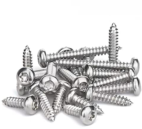 Aoktorkit 50 Pcs Self Tapping Screws, M4 x 16mm Multi Purpose Screws, 304 Stainless Steel, Torx Pan Head Screws for Wood, Drywall and Furniture