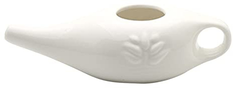 Neti olla hecha a mano de cerámica, jarra para lavado nasal, limpiador de nariz Neti Pot, olla Neti duradera de cerámica, herramienta de cuidado sinusoidal para el hogar, apto para lavavajillas,
