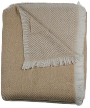 Reversible Cashmere Wool Throws Blanket Bed Sofa Large Shawl Meditation Wrap Thick and Warm