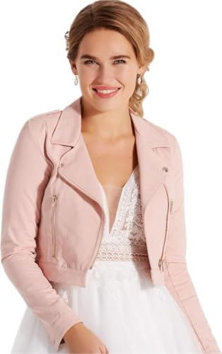 Lilly Brautjacke mit offenem Front und Langen Ärmeln Jeansjacke Rose Blush XS bis XXL (DE/NL/SE/PL, Alphanumerisch, 3XL, Regular, Regular)