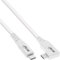 InLine USB4 Cable, 240W USB-C to USB-C Charging Cable, Single Angled, PD 3.1, 40 Gb/s, 8K@60Hz, Thunderbolt 3, for Screens, Hard Drives, Graphics Cards, Smartphones and More, 1.5 m, White, 35914W