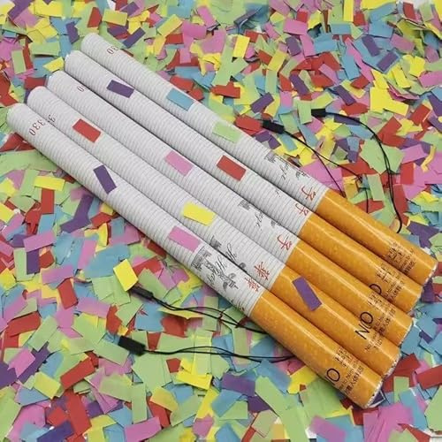 RayGenius 25 PCS Elektronische Multicolor Konfetti, 80 CM/31,5 Zoll biologisch abbaubar gemischte Farbe Konfetti Shooter für Hochzeiten Halloween Weihnachten Bar Bühne Effekt, bunt,wazoo