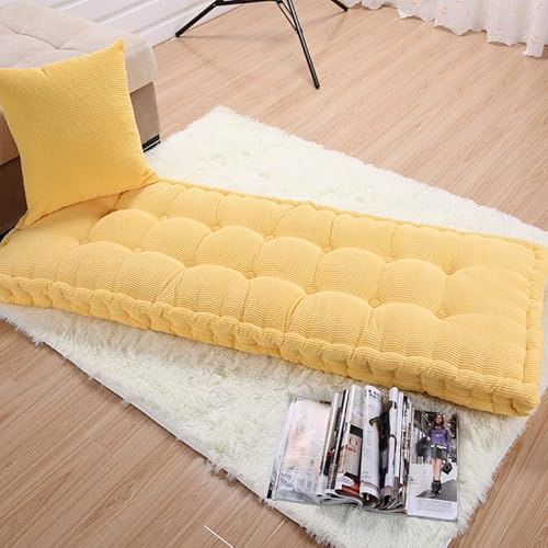 Bankauflage Outdoor Sitzkissen Für Gartenbank Polsterauflage Stuhlkissen Bankkissen Und Rückenkissen Für Hollywoodschaukel Palettenkissen Polsterauflage Auflage Für Bodenkissen(50 x 150cm,Yellow)