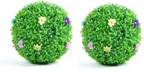 Bola De Topiario De Plantas Artificiales, Bolas De Boj De Imitación, Bolas De Plantas De Imitación Colgantes, Esferas De Jardín Decorativas, Bola De Plantas Artificiales Para Interio(Size:36cm/14inch)