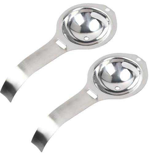 Dokeno 2Pcs Separatore di Uova, Uovo Separatore Tuorlo d' Uovo Bianco Filtro Food Grade Uovo in Acciaio Inox setaccio Separatore di Tuorlo D'uovo Separatore di Albumi per Gadget Da Cucina