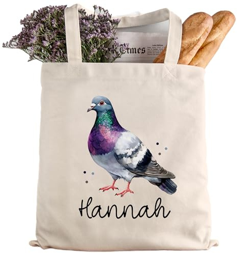 kleinebuchstaben Stofftasche Personalisiert Tasche Kinder-Beutel mit Namen Baumwolltasche Wunschname als Sporttasche, Wechselwäsche, Tragetasche - Kita, Schule & Kindergarten Geburtstag (Taube)