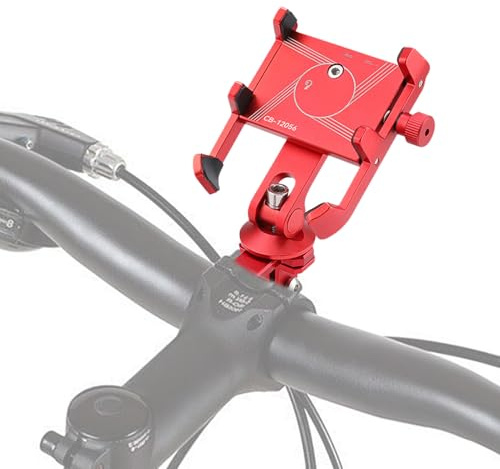 WJnflQN Mobiltelefon-cykelhållare, telefonhållare för styre, cykeltelefonhållare i aluminiumlegering – multifunktionell cykeltelefonhållare, justerbar cykelstyr-telefonklämma