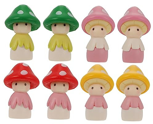 Ciieeo 3 Ensembles Boules De Champignons Mini Décor Pot pour Plantes Petites Figurines De Champignons Mini-conteneurs Figurines De Champignons pour Le Jardin Colorful PVC 8 Pièces * 3