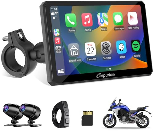 Carpuride W712D 7 Carplay and Android Auto Screen 1080p Dual Dash Cam