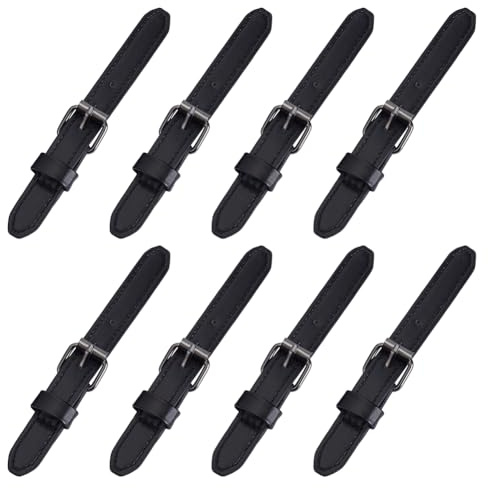 FINGERINSPIRE 8 Set Leder Aufnähknebelverschlüsse Schwarzer PU Leder Druckknopf Zum Aufnähen Duffle Jacken Schnalle Mit Metallverschluss Ersatz Druckknopf Für Mantel Jacke Nähen Kleidungszubehör