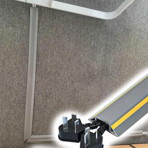 AMUFJJ External Electric Wire Plastic Trunking Black Gray, Bedroom/Shower/Living Room Cable Conduit 20mm/ 14mm Inner Width, Home Cord Management Solution(Gray,1 3/5in (4cm) Wide)
