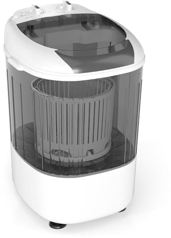 HOMFME 2 in 1 Mini Washing Machine, Portable Single Washing Machine and Dryer with Timer, Spin Tub, Drain Hose, Compact Laundry Machine Small Washer for Camping RV Dorm Apartment (Grey)