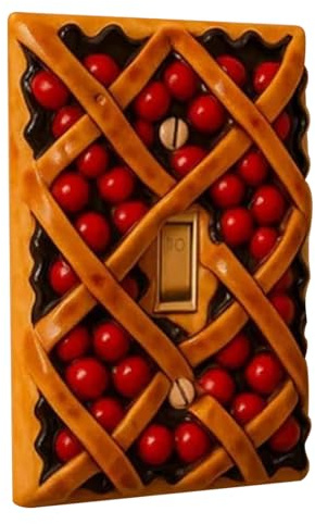 Decoración Del Interruptor De Estilo De Pastel De Cerezas, Cubierta De Placa De Luz Rústica, 1.5 Cm, Protección De Pared Decorativa, Acento De Sala De Granjas, Uso Del Hogar De Estilo Vintage De Estil