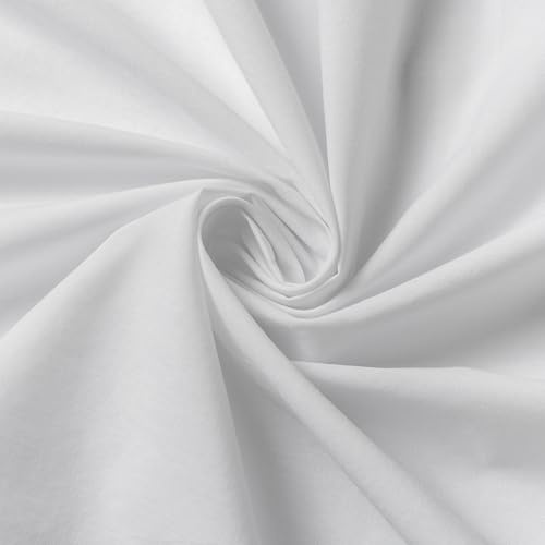 Baumwoll-Stoff, Weiß, 147 cm breit, 1 m lang, gewaschener Baumwollstoff für Nähen, Kleidung, Stickereien, Taschen, Tischdecken