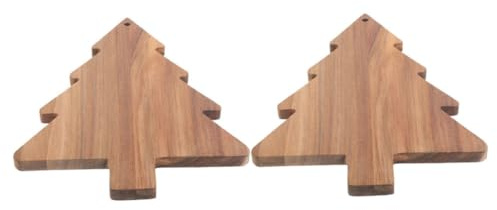 FIXOSHEE 2 Pièces Planche à découper pour Sapin de Noël Plateau de Service de Noël Plateau de Service de Nourriture Pratique en Brun
