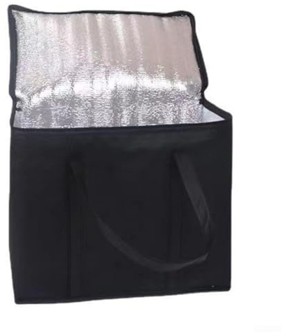 Sac de livraison isotherme, 33 x 20,5 x 35,5 cm, sac isotherme pliable, sac de transport alimentaire, sac de pique-nique et à emporter en non-tissé de grande capacité