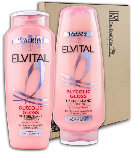 TopDealMile - Förvaringspaket - för Loreal Elvital Glycolic Gloss spegelglans schampo balsam 300 250 ml