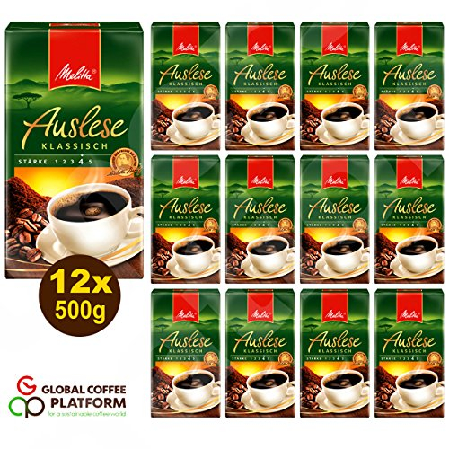 Melitta Auslese klassisch Filterkaffee 12x 500g (6000g) - Melitta Café gemahlen